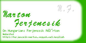 marton ferjencsik business card